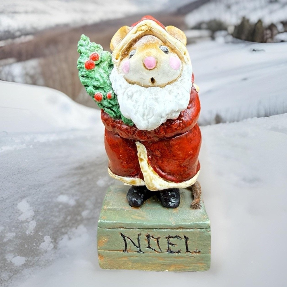 Wee Forest Folk Noel Santa Mouse 1989 Annette Petersen Christmas Figurine